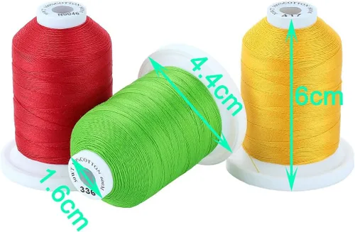 Vista 4 de New brothread - 18 opciones - Hilos de algodón 100% mercerizado multiusos 50S/3 600M (660Y) cada carrete para acolchado, serger, costura y bordado