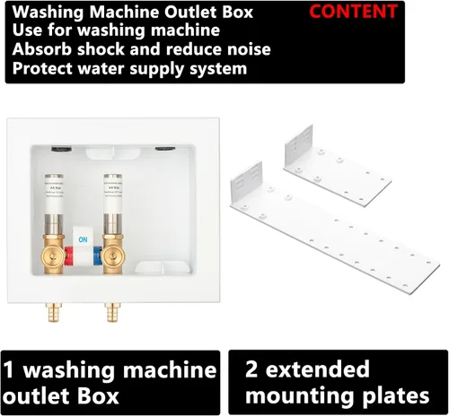 Vista 7 de (1 Paquete) Lidertik Caja de Salida para Lavadora Crimpar PEX-B, Válvula de Control Simple con Amortiguadores de Golpe de Ariete de Acero