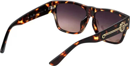 Vista 3 de Kleo Legacy - Gafas de sol clásicas con parte superior plana y diseño de medallón con cabeza de león