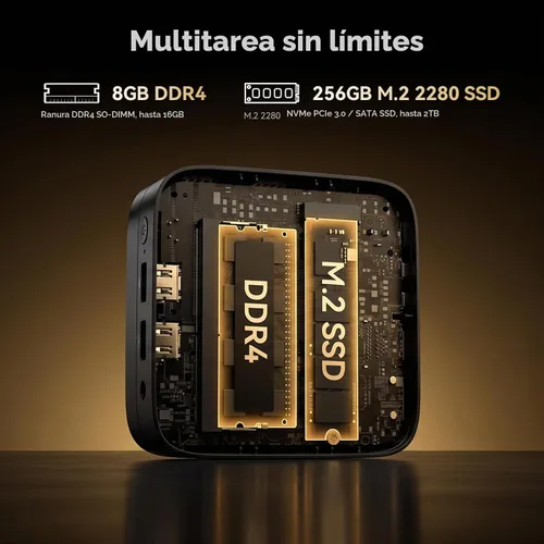 Vista 4 de KAMRUI Mini PC E1 AMD Ryzen 3500U Mini computadoras, hasta 3.7GHz
