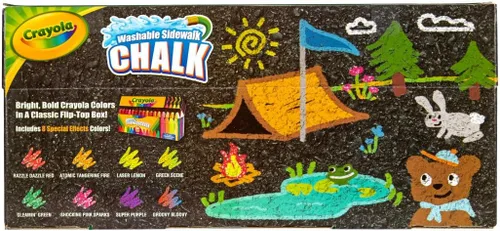 Vista 7 de Crayola Ultimate Colección de Tizas Lavables (64 unidades), Tiza para Acera al Aire Libre a Granel para Niños, Barras Antideslizantes, Actividades
