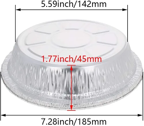 Vista 3 de Othmro 20 sartenes de papel de aluminio de 24.3 fl oz reciclables para llevar, recipientes de alimentos de papel de aluminio, sartenes redondas