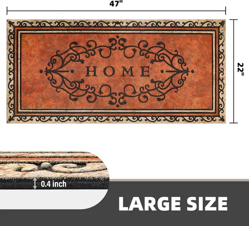 Vista 3 de Tapete de Bienvenida Grande de 47"x22" para Exteriores de Servicio Pesado con Respaldo de Goma Antideslizante - Tapete Duradero para Puerta Exterior