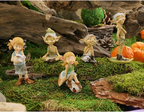 Vista 4 de Top Collection Figura miniatura de conejito abrazando el jardín de hadas y el terrario