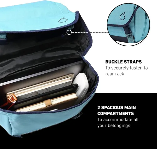 Vista 5 de sixthreezero Bolsa de bicicleta de doble cara para bastidor trasero, bolsas de almacenamiento de alforjas dobles universales impermeables