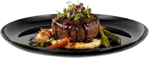 Vista 6 de Restaurantware Platos de fiesta de 7 x 7 pulgadas, 100 platos desechables de plástico para postre, platos redondos de plástico negro resistente