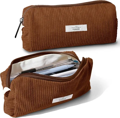 Vista 20 de Bolsa para Lápices Estuche para Bolígrafos, Organizador Pequeño de Pana Suave para Lápices con Cremallera, Lindo Estuche para Lápices Artículos
