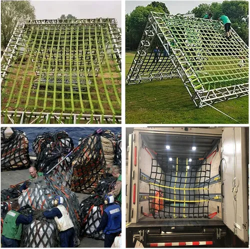 Vista 6 de Red de escalada para niños, obstáculos al aire libre, red de carga para escalera ninja, gimnasios de la selva, columpio, campo de obstáculos