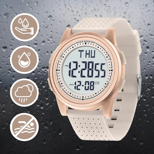 Vista 6 de NN BEN NEVIS Reloj digital para hombre, reloj digital con cronómetro, cuenta regresiva, alarma, doble hora, calendario, ultra fino, minimalista