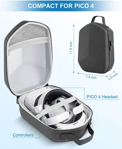 Vista 7 de Funda para Oculus Quest 2, funda de transporte compatible con MetaOculus Quest 2 Basic VR Gaming Headset y accesorios de controladores táctiles