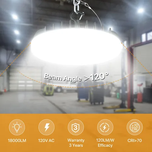 Vista 4 de Luces LED inteligentes UFO de 150 W con control remoto multifunción Smart LED Shop Lights - Micware Motion Sensor 18000LM 10%-100% Dimmable IP65