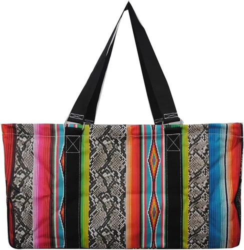 Vista 281 de NGIL Bolsa de comestibles reutilizable extra grande plegable de gran tamaño para comestibles, almacenamiento, picnic, playa, Estampado