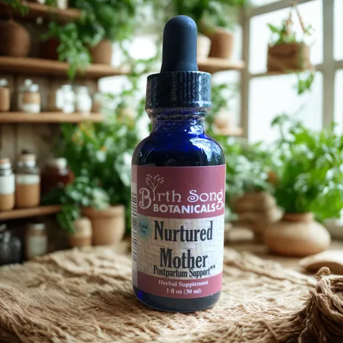 Vista 2 de Birth Song Botanicals Nutrida madre posparto esencial y suplemento de apoyo, tintura de hierbas después del parto para nuevas mamás después