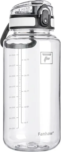 Vista 14 de Fanhaw Botella de agua Tritan transparente de 32 onzas, sin BPA y a prueba de fugas, boca ancha con tapa antipolvo, botella de plástico reutilizable