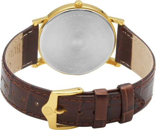 Vista 2 de Bulova Men's Classic 3-Hand Calendar Date Quartz Leather Strap Watch, Buckle, 37mm