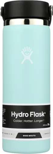 Vista 73 de Hydro Flask Botella de agua – Acero inoxidable aislado – Tapa flexible de boca ancha, antiderrames, a prueba de fugas y recargable en agave de 20
