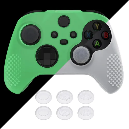 Vista 15 de eXtremeRate PlayVital Aqua Green 3D Studded Edition Anti-slip Silicone Cover Skin for Xbox Series X/S Controller, Soft Rubber Case Protector for