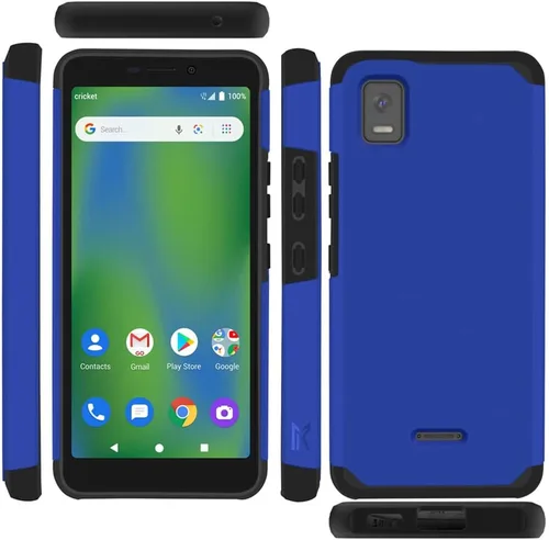 Vista 7 de TJS Compatible con Cricket Debut Smart 2022 Funda de teléfono (azul)