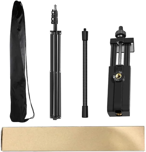 Vista 5 de Trípode para teléfono celular de 27 pulgadas a 80 pulgadas, soporte de video ajustable para iPhone y cámara, grabación de video