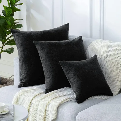 Vista 8 de Top Finel - Fundas de cojín de felpilla suaves para sofá, dormitorio, auto, 2 unidades Gris oscuro