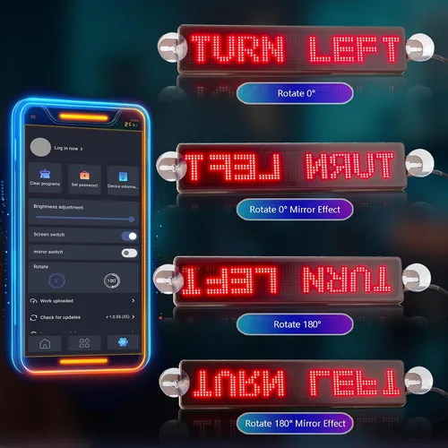 Vista 7 de Leadleds Letrero LED de desplazamiento, USB de 5 V LED para automóvil, control de aplicación Bluetooth, animación de texto personalizado, graffiti