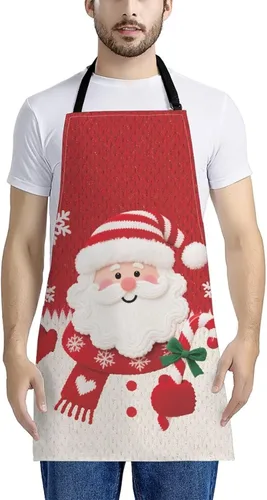 Vista 120 de Dreaweet Delantal de cocina unisex con cuello ajustable de Navidad