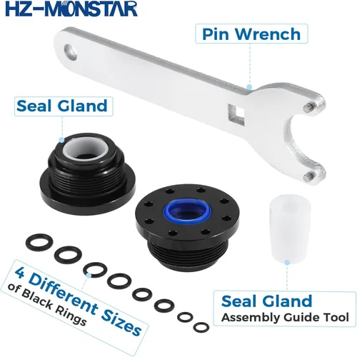Vista 7 de HC5345 Kit de sellos, HS5157 Kit de sello de cilindro de dirección hidráulica de montaje frontal con llave de pasador y juntas tóricas, compatible