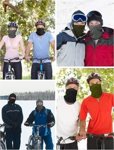 Vista 6 de SATINIOR 9 piezas de máscara de esquí para hombre, cubierta completa de la cara, protección solar UV, pasamontañas refrescante, polaina, bufanda