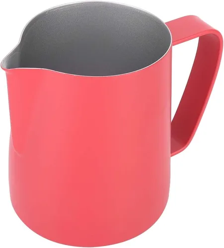 Vista 6 de Vaso espumador de leche, jarra de espuma de leche, jarra de acero inoxidable, espumador de leche, jarra de espuma de leche, recipiente para café