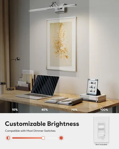 Vista 3 de VONLUCE Luz LED de Tocador de Baño de 30", Luces LED Modernas de Tocador 3CCT con Brazo Giratorio de Cabezal Rotativo de 360°, Lámpara de Baño