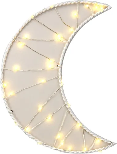 Vista 2 de Lambs & Ivy Signature Moon - Decoración de pared con luz LED para colgar en la pared