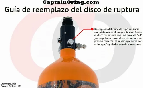 Vista 4 de Captain O-Ring HPA/CO2 1.8k / 3k / 5k / 7.5k disco de ráfaga – paquete de 2 (tanque de aire comprimido paintball) [paño de microfibra CO adicional]