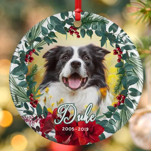 Vista 7 de Regalos conmemorativos para mascotas, adorno personalizado con foto conmemorativa para perro, personalizado con nombre y fecha, Forever in Our