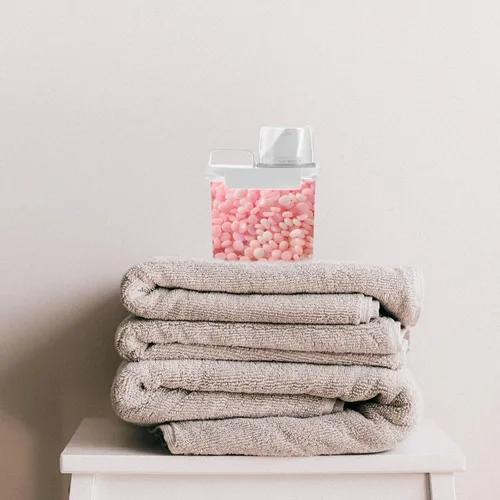 Vista 5 de jojofuny Dispensador con tapa Botellas de loción vacías Dispensador de líquido de lavandería Dispensador de polvo Perfumado Grano de lavandería