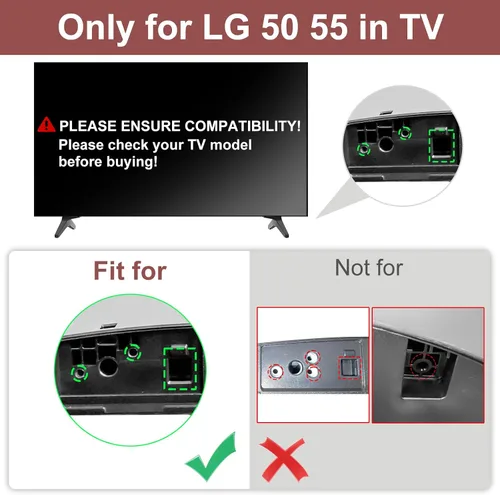 Vista 3 de Soporte de TV de 50 55 pulgadas 50UQ/55UQ Series para LG TV Legs para 50UQ8100 50UQ81006LB 50UQ7070 50UQ7070ZUE 55UQ7590 55UQ7590PUB MAM643660 patas