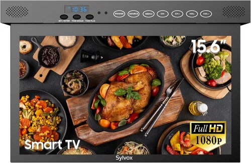 Vista 9 de SYLVOX - TV de cocina, TV debajo del gabinete de 15.6 pulgadas, Televisor para cocina, Smart TV con tienda de aplicaciones incorporada, Soporte WiFi