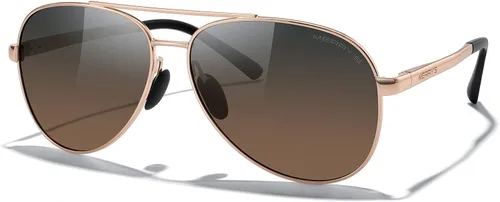 Vista 2 de MERRY'S Lentes de sol de aviador para hombres y mujeres, lentes polarizados para conducir, lentes espejados, protección UV 400, 2.283 in