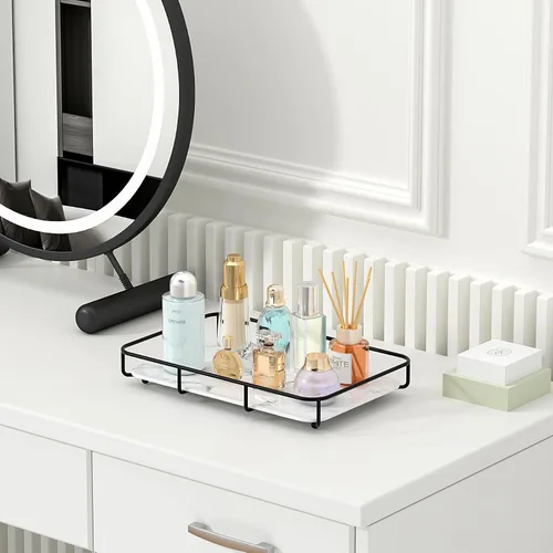 Vista 5 de Dobbyby Bandeja de Tocador Organizador de Maquillaje Almacenamiento de Cosméticos Organizador de Cuidado de la Piel para Baño Estante de Exhibición