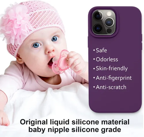 Vista 2 de Vooii Funda compatible con iPhone 13 Pro, silicona líquida a prueba de golpes con forro de microfibra antiarañazos, protección de cámara mejorada