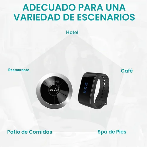 Vista 3 de SINGCALL Sistema de llamadas inalámbrico, sistema de llamada de enfermera, receptor de reloj de localizador impermeable de 360 grados, sin