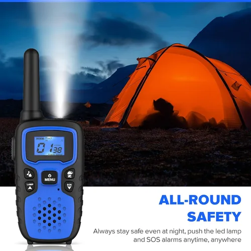 Vista 8 de Wishouse Walkie Talkies para Niños y Adultos - Radios de 2 Vías Recargables de Largo Alcance, Regalo, Accesorios para Senderismo, Equipo de Camping