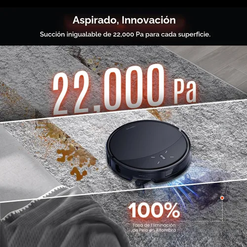 Vista 4 de roborock Saros 10R Robot aspirador y trapeador, succión de 22,000 Pa, sin enredos, ultra delgado de 3.14 pulgadas, tecnología FlexiArm Riser