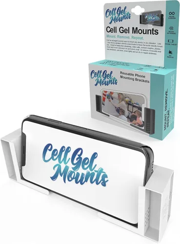 Vista 11 de Soporte para teléfono de pared de gel celular Soporte universal reutilizable para teléfono. Funciona en paredes, duchas, asientos de avión