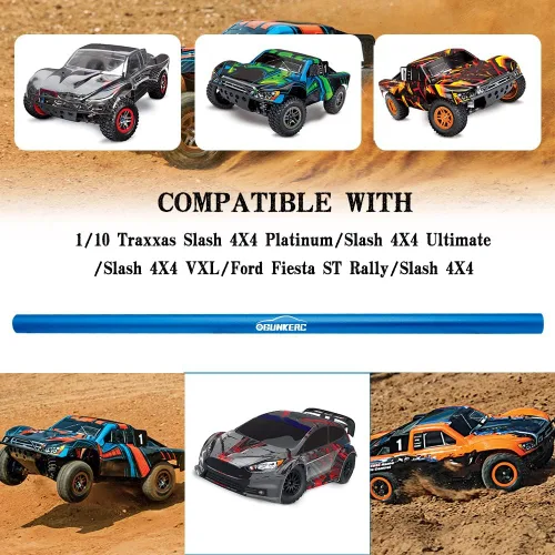 Vista 3 de Eje de transmisión de aleación de aluminio RC Actualización perfecta para el eje de transmisión central Traxxas 4X4 (azul) Center Driveshaft
