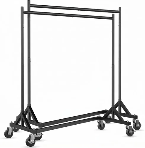 Vista 10 de HOKEEPER Perchero Z con capacidad para 500 libras, resistente perchero de ropa comercial para colgar ropa con ruedas, estante Z portátil