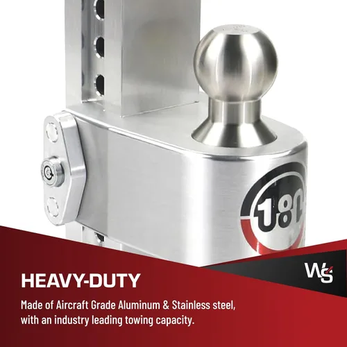 Vista 3 de Weigh Safe Soporte de bola de enganche de remolque ajustable, enganche de caída ajustable de 10 pulgadas para receptor de 2 pulgadas, enganche