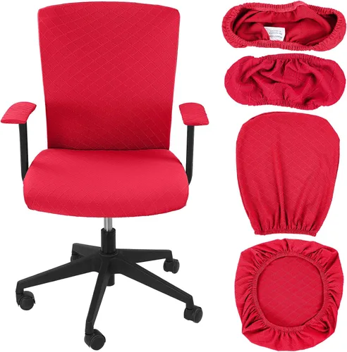 Vista 17 de Tallew Juego de 4 Fundas para Silla de Oficina, Fundas Universales Elásticas para Computadora, Fundas Estiras para Asiento de Silla, Fundas