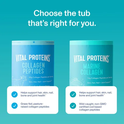Vista 4 de Vital Proteins Marine Collagen Peptides - Suplemento en polvo para piel, cabello, uñas, articulaciones, colágeno hidrolizado, 0.44 onzas por