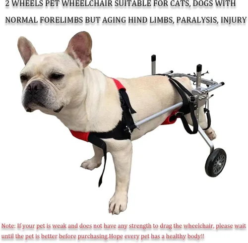 Vista 6 de Silla de ruedas para perros para patas traseras, rueda de ejercicio ligera para perro, ajustable de 2 ruedas para gato/perro, silla de ruedas