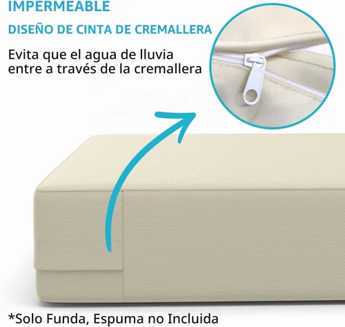 Vista 5 de COSHNIBI Fundas para Cojines de Patio 24'' X 22'' X 4'', Impermeables y Resistentes a la Decoloración, Funda de Cojín para Exteriores de Repuesto